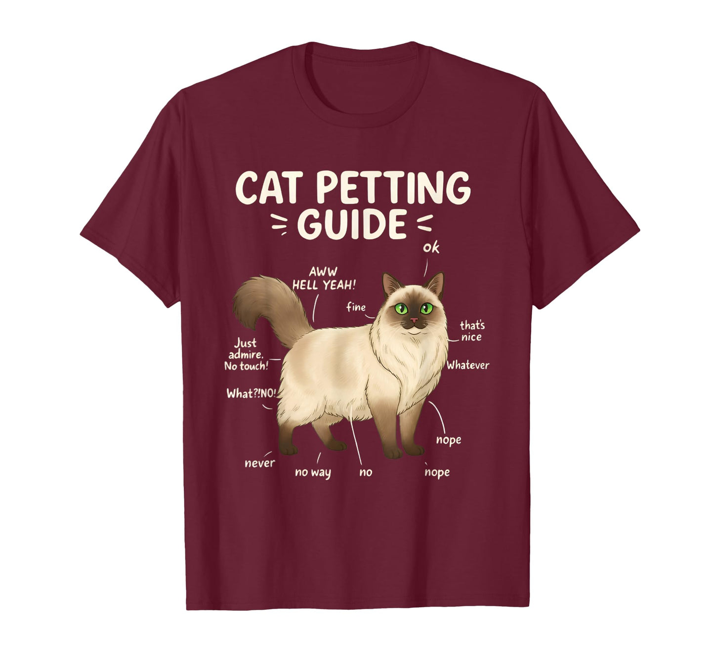 Ragdoll Cat Petting Guide Funny Cat Lover T-Shirt