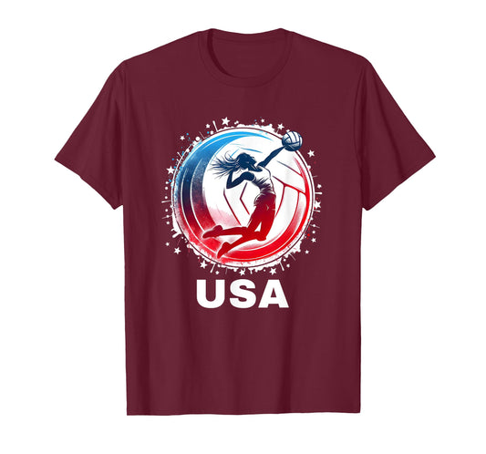 Volleyball USA Team Men Women Kids Volleyball Apparel USA T-Shirt