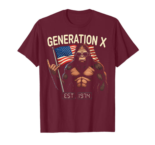 Gen X 1974 Walk Away I Am A Grumpy Old Man Bigfoot (2 SIDES) T-Shirt