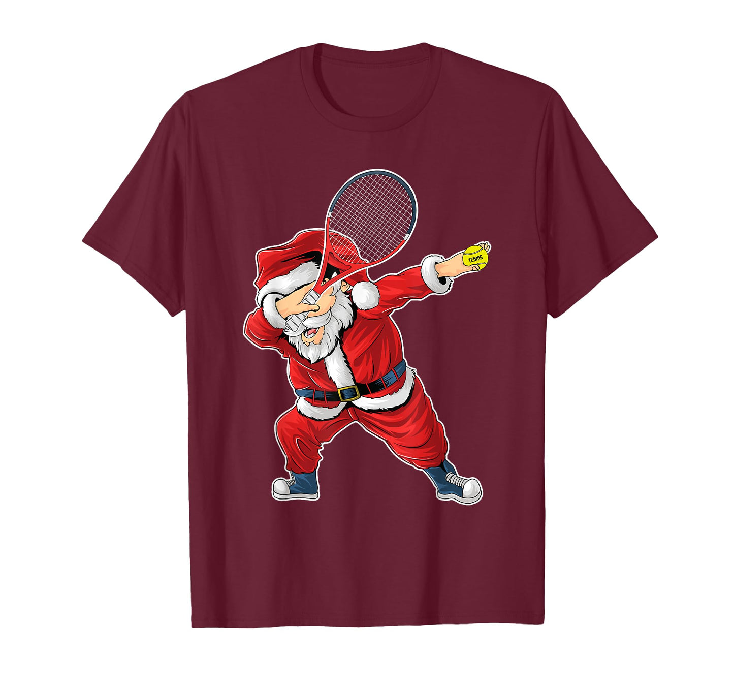 Santa Claus Tennis Player Funny Tennis Christmas T-Shirt