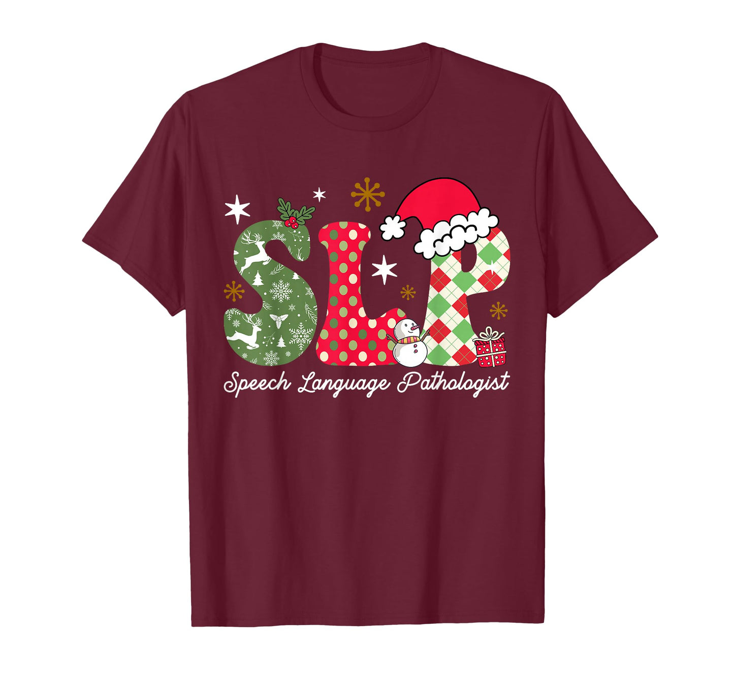 Christmas Speech Language Pathologist SLP Speech Therapy T-Shirt