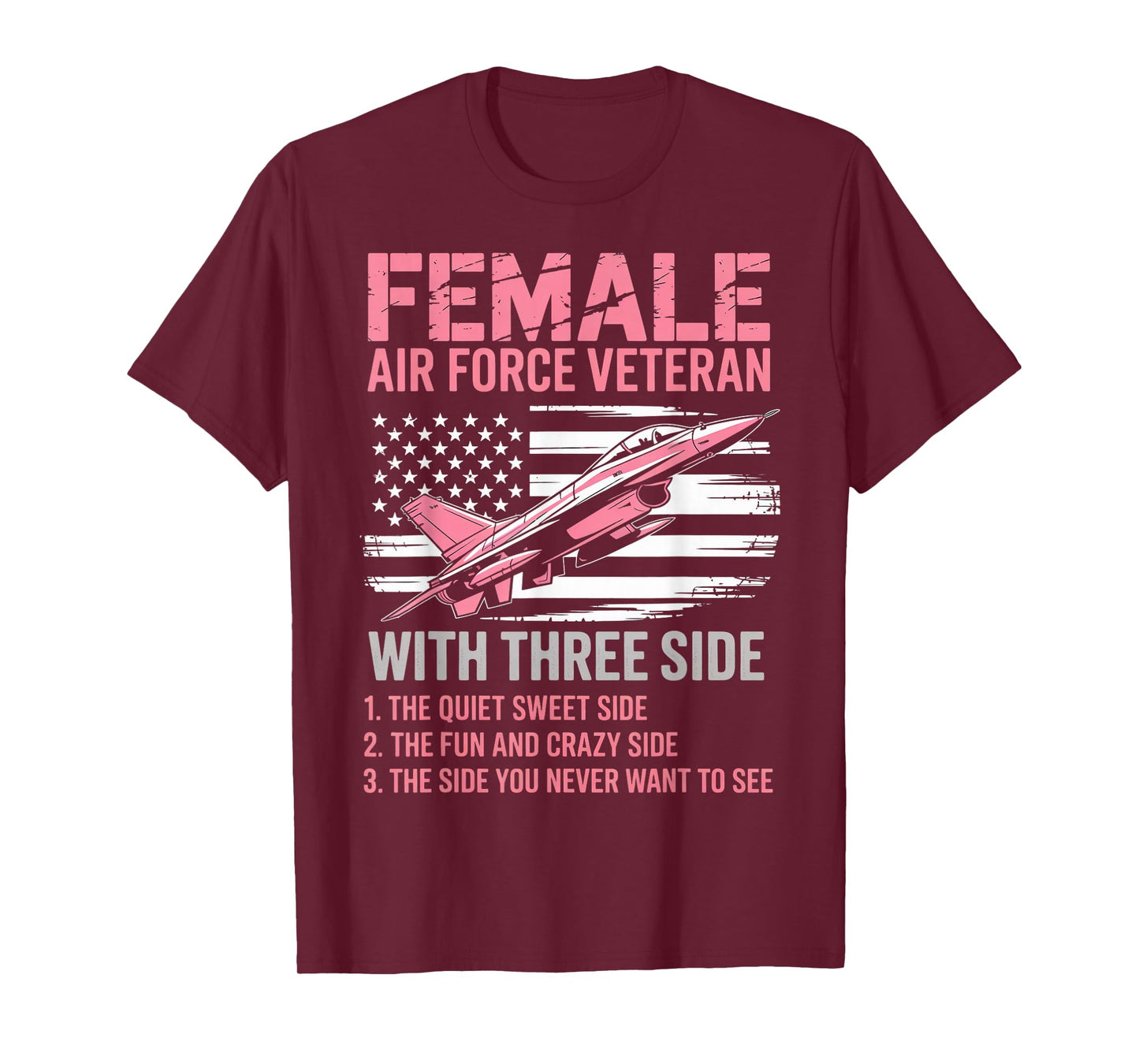Female Air Force American Patriotic Fighter Pilot Veteran T-Shirt