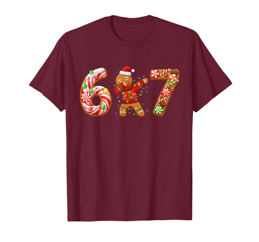 Dabbing Gingerbread Man 67 Meme Candy Christmas Sweets Boys T-Shirt