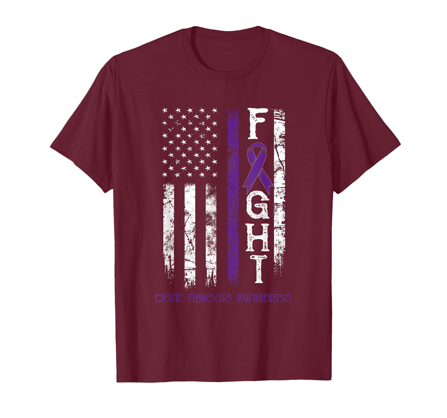 Cystic Fibrosis Warrior US Flag T-Shirt