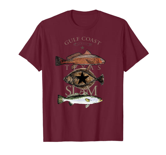 Texas Slam Fishing Red Drum Flounder Trout T-Shirt