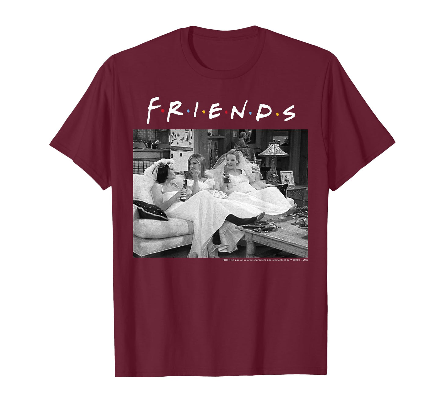 Friends Wedding Gowns Black & White Portrait T-Shirt