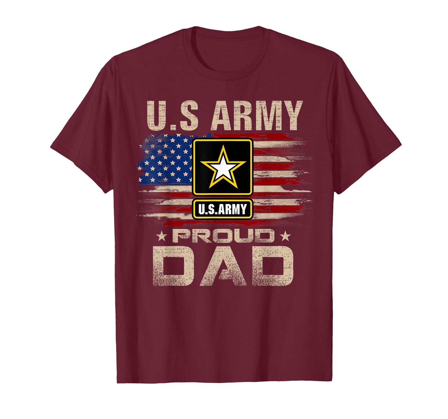 Vintage U.S Army Proud Dad with American Flag T-Shirt