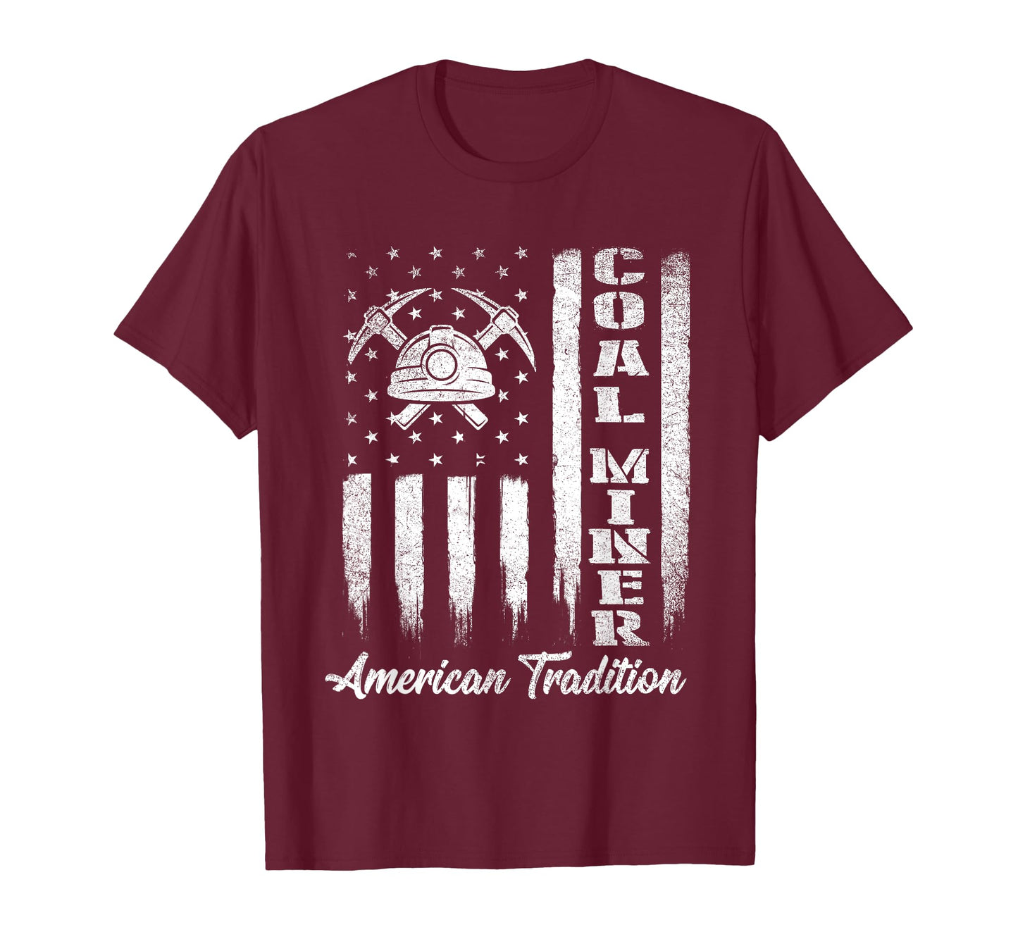 Coal Miner - USA Flag Patriotic Underground Mining Laborer T-Shirt
