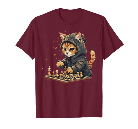 Chess Mens, Womens & Kids Cat Chess Player T-Shirt