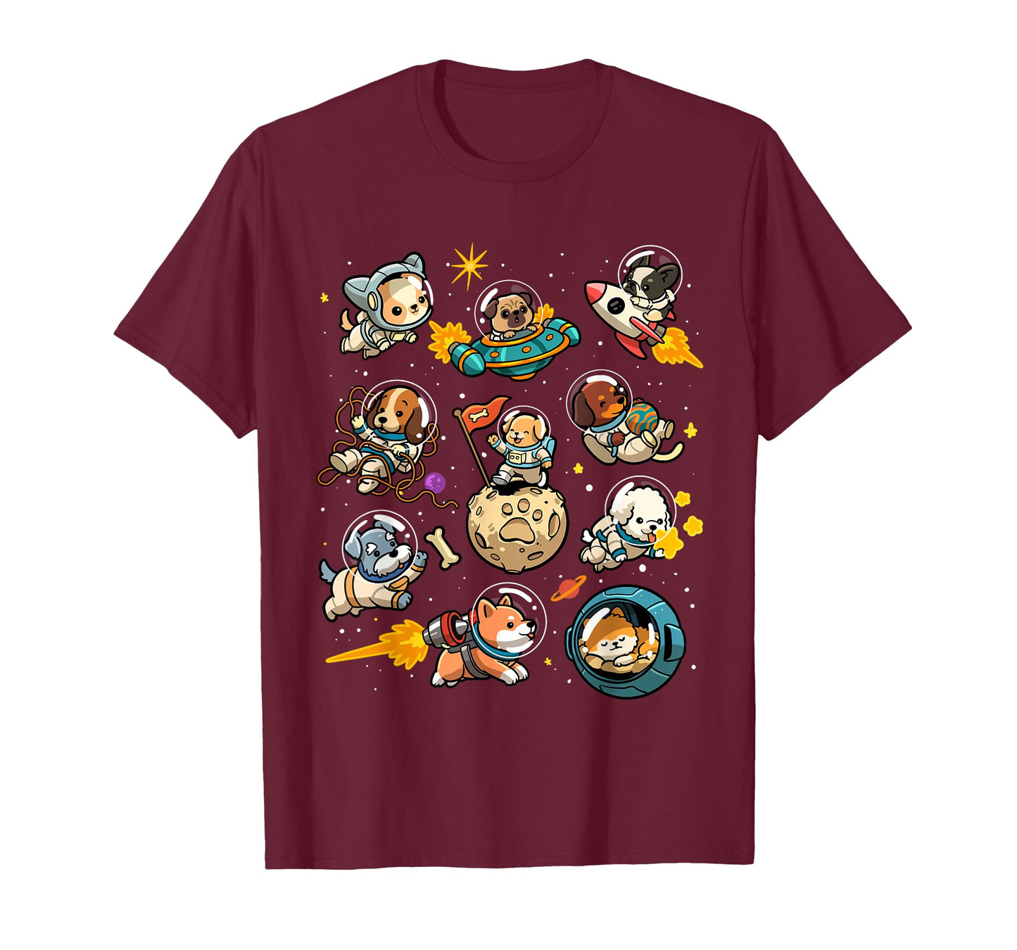 Space Dogs Cute Astronaut Dogs in Space Galaxy Animal Planet T-Shirt