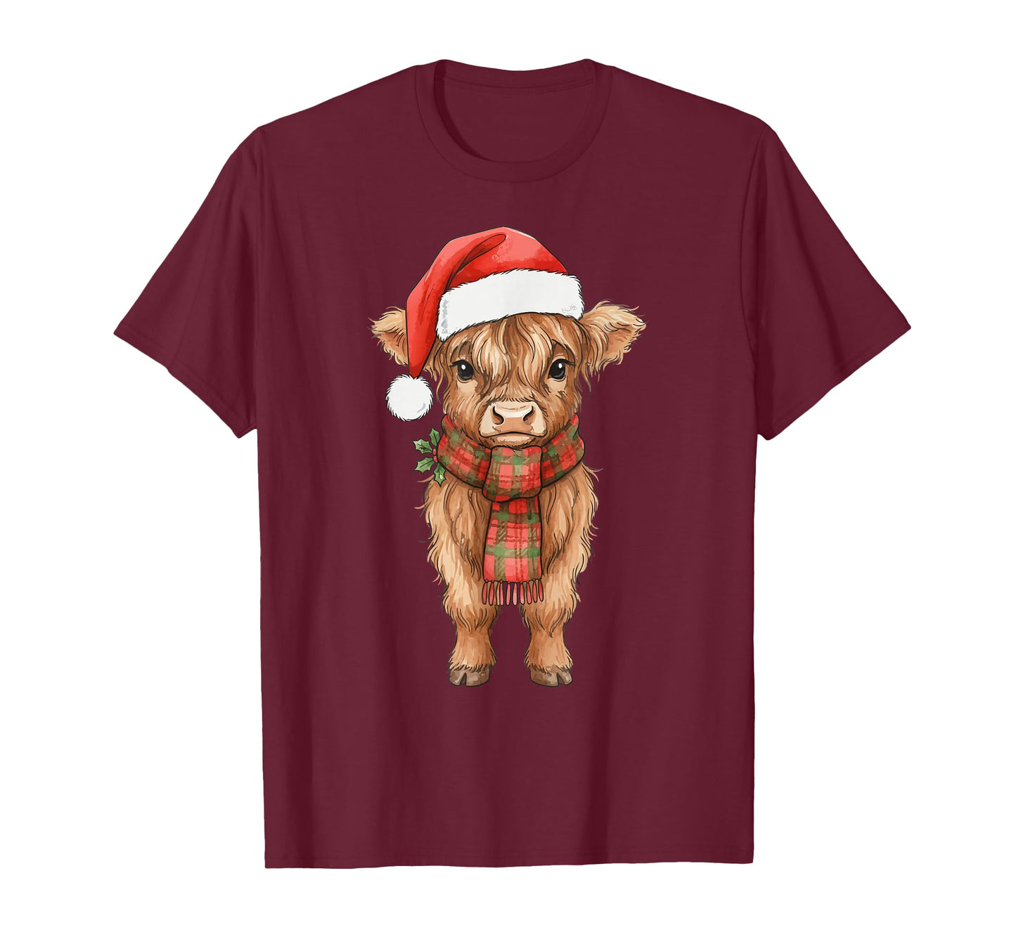 Cute Christmas Highland Cow T-Shirt