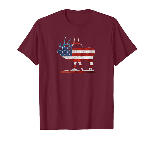 Vintage Bull Elk Shirt American Elk Hunting Gift T-Shirt