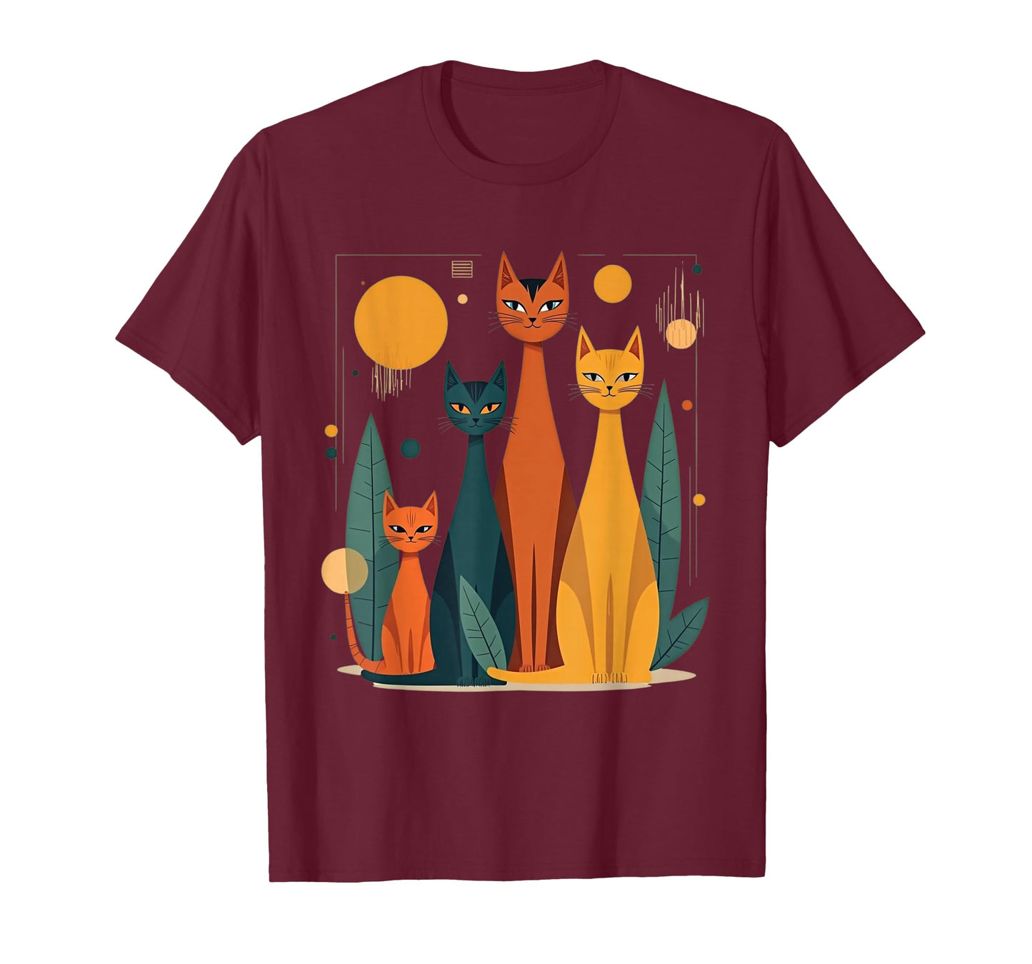 Vintage Retro Mid-Century Modern Look Cats 50s 60s Style T-Shirt