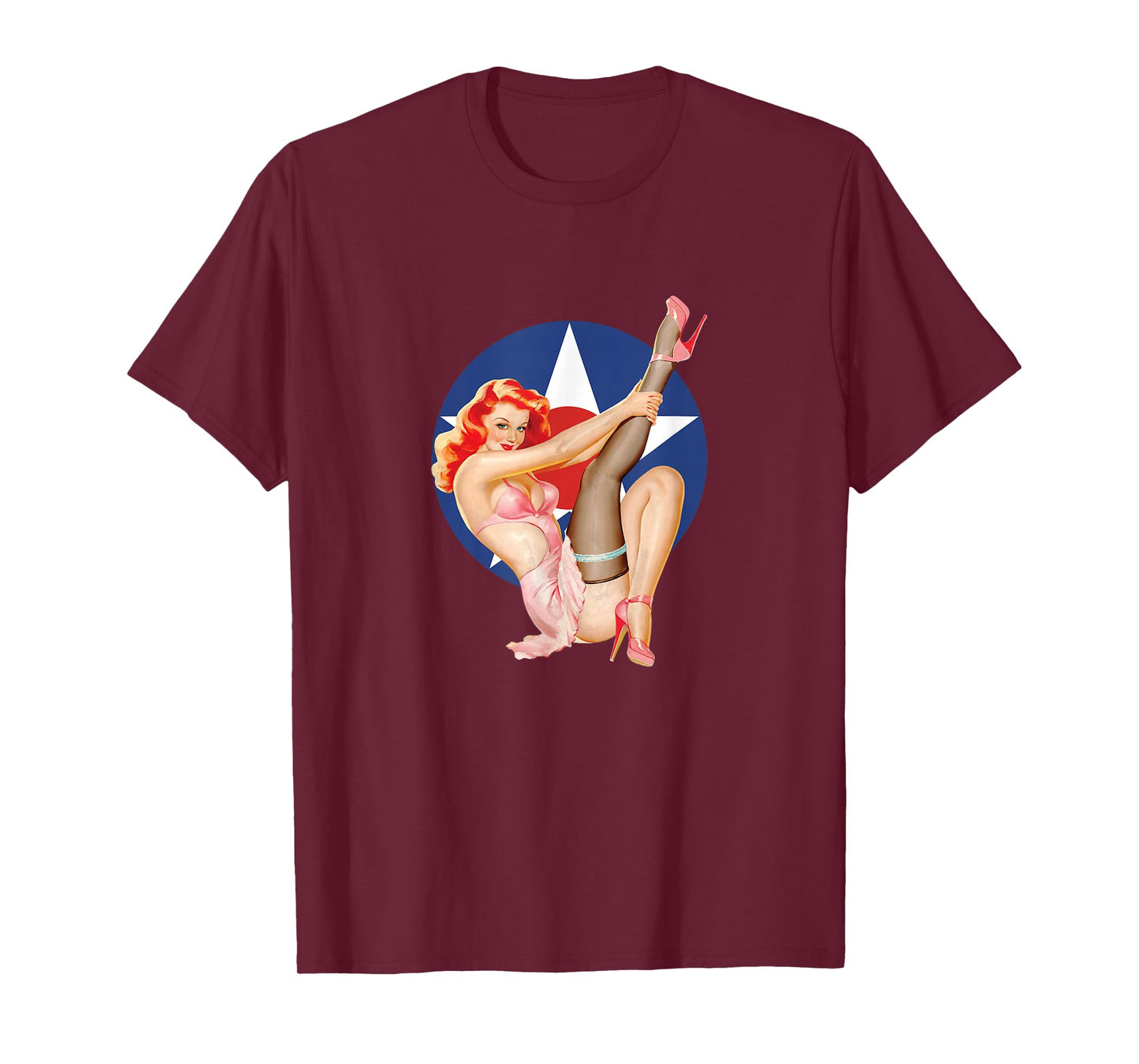 Vintage Patriotic Pinup Girl T-Shirt
