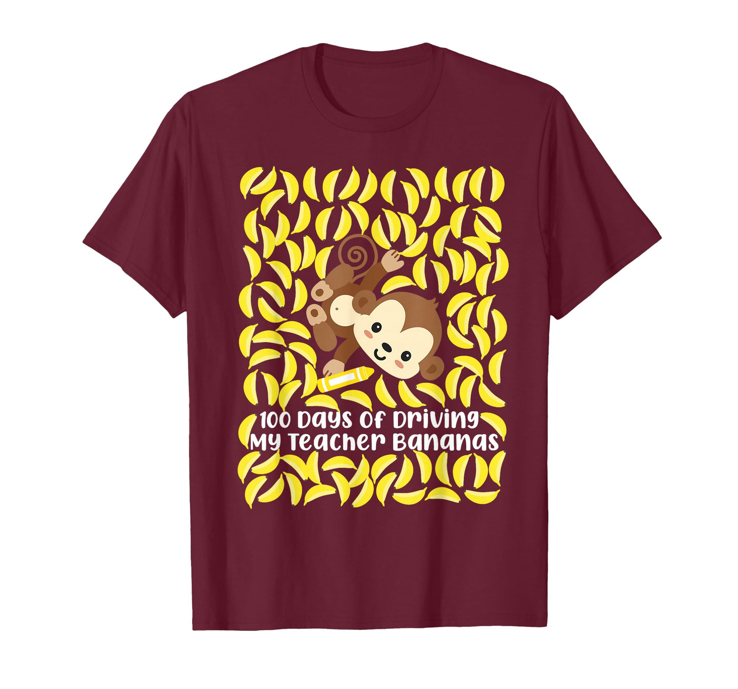 100th Day of School Teacher Monkey Pun Banana T-Shirt