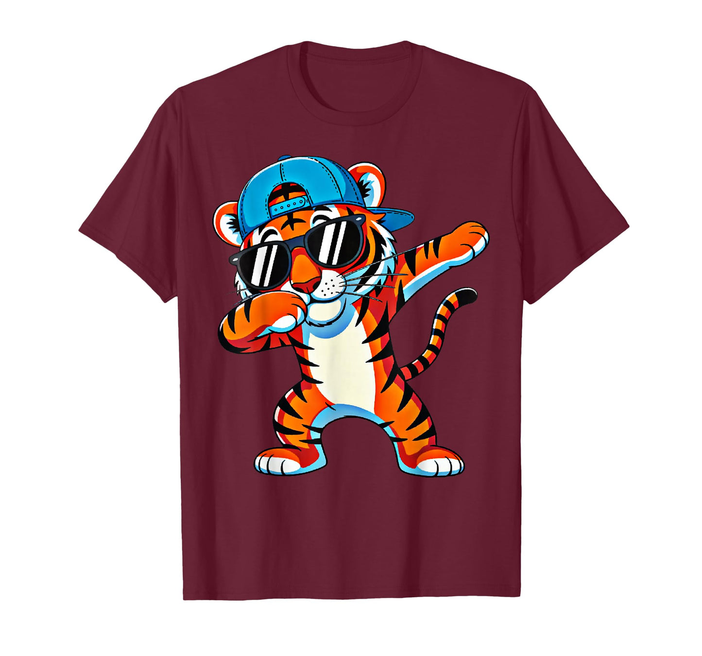 Cute Dabbing Tiger Men Toddler Boys Animal Print Kids T-Shirt