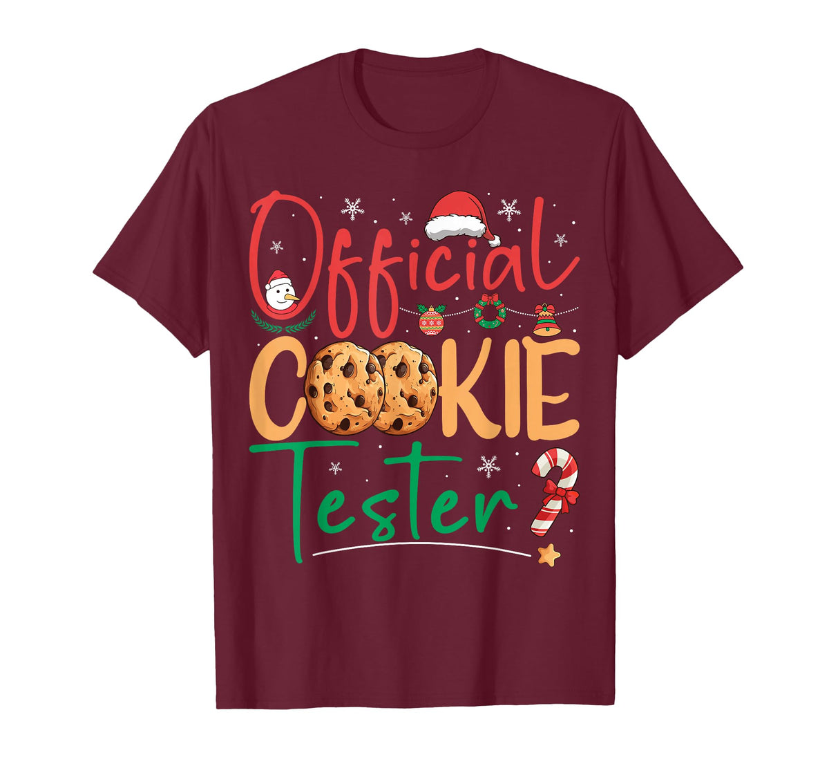 Official Cookie Tester Funny Christmas Pajamas Xmas Matching T-Shirt
