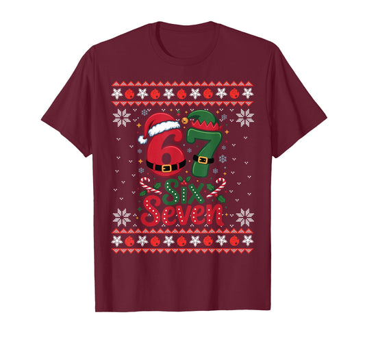 Six Seven Christmas 6 7 Ugly Christmas Sweater Boys Men Kids T-Shirt