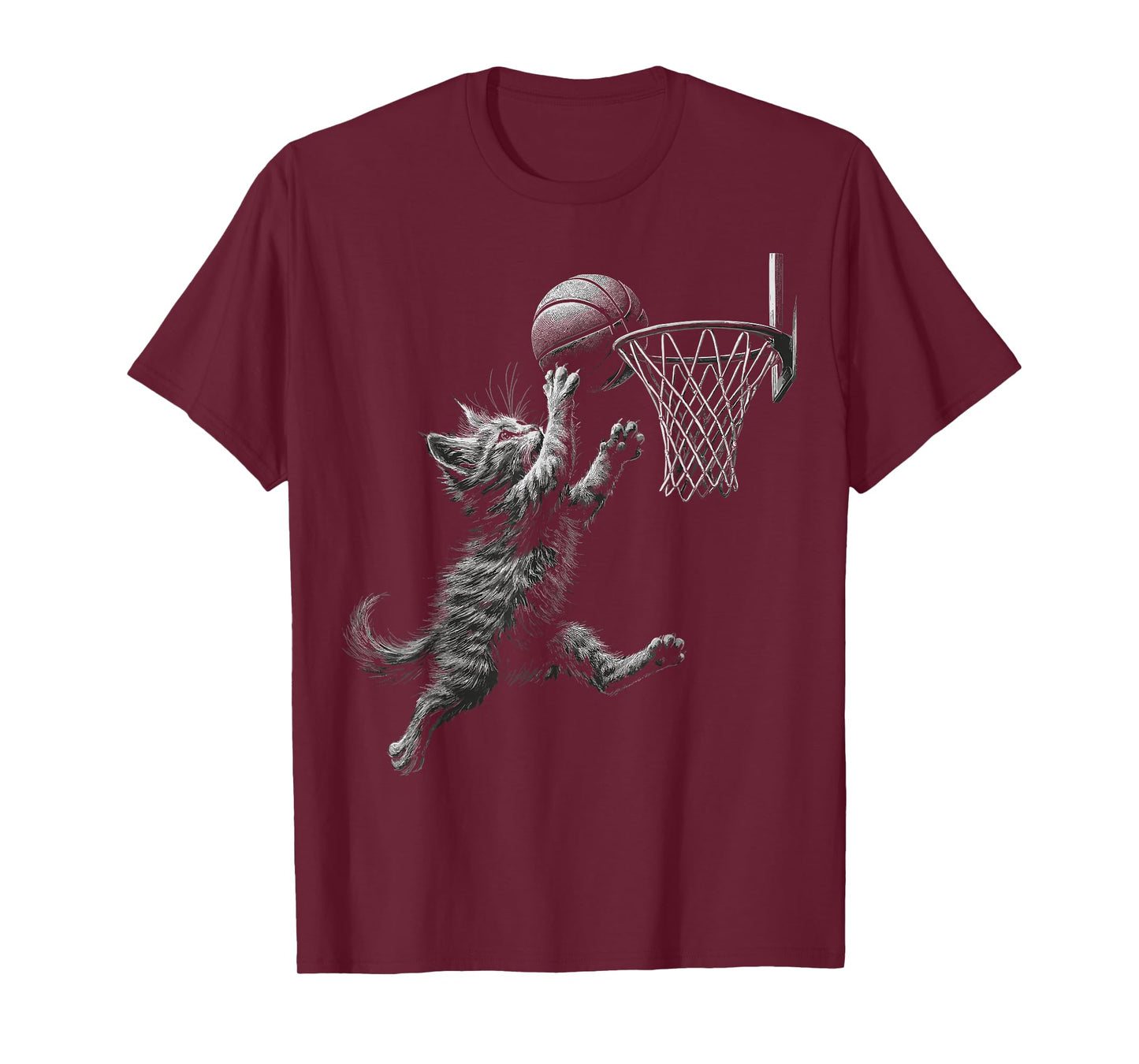 Cute Cat Playing Basketball Men Women Kids funny cat kitten T-Shirt