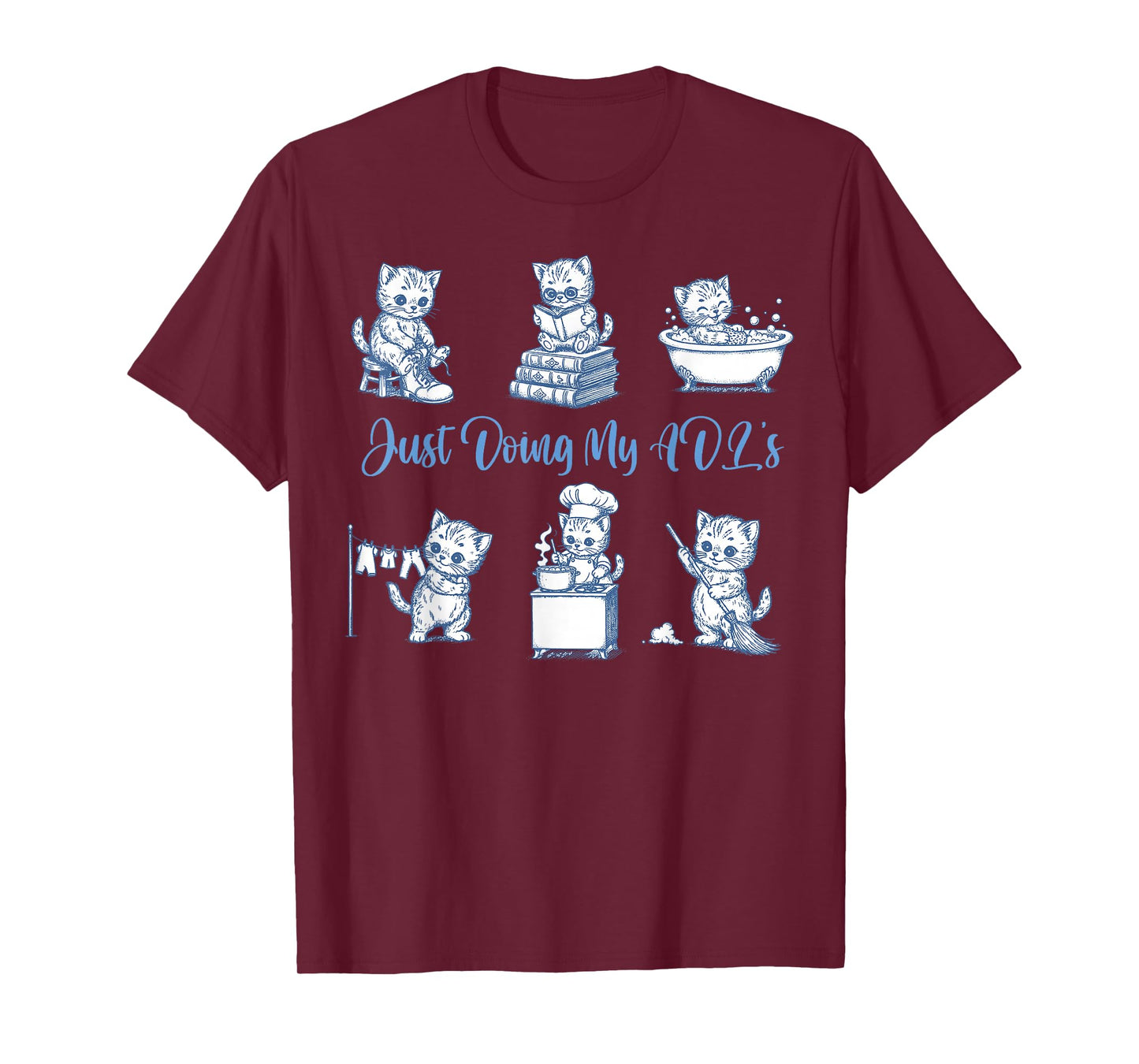 Occupational Therapy Cat Doing ADLs OTA Therapist Assistant T-Shirt