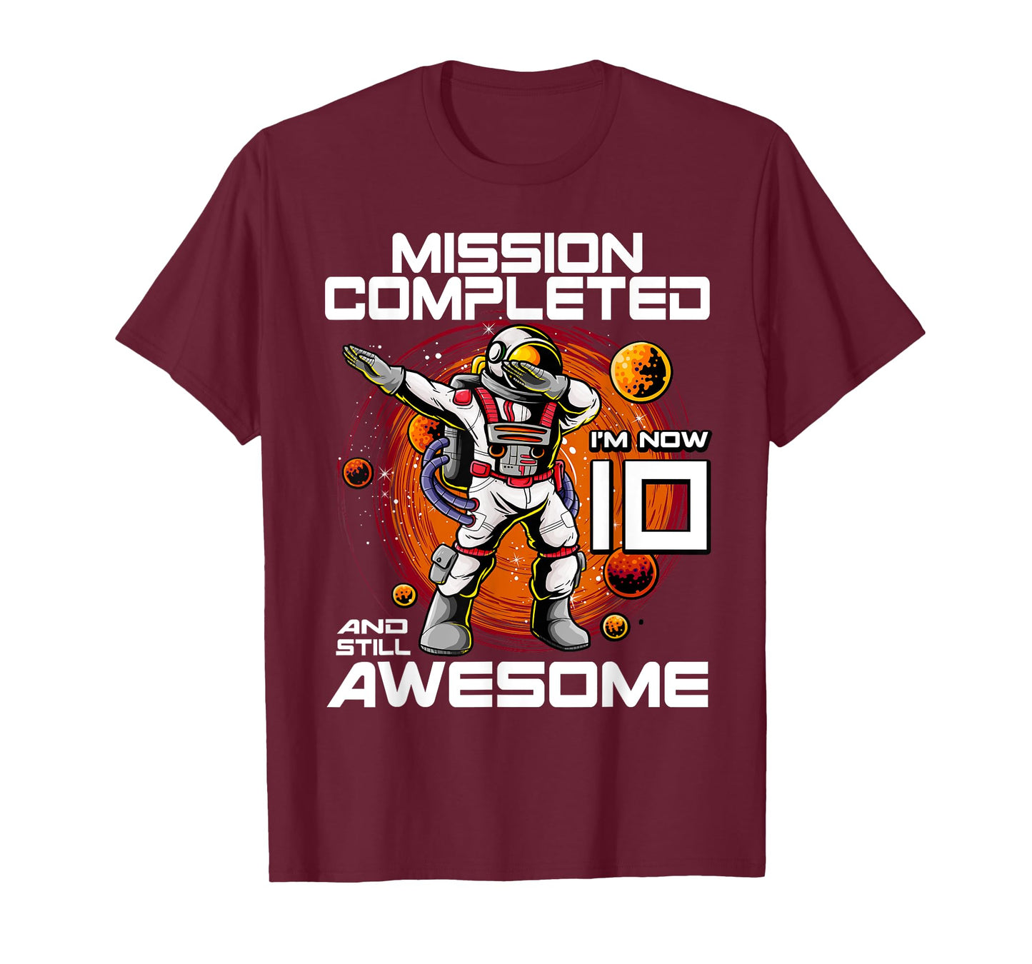 10th Birthday Astronaut 10 Years Old Outer Space Birthday T-Shirt