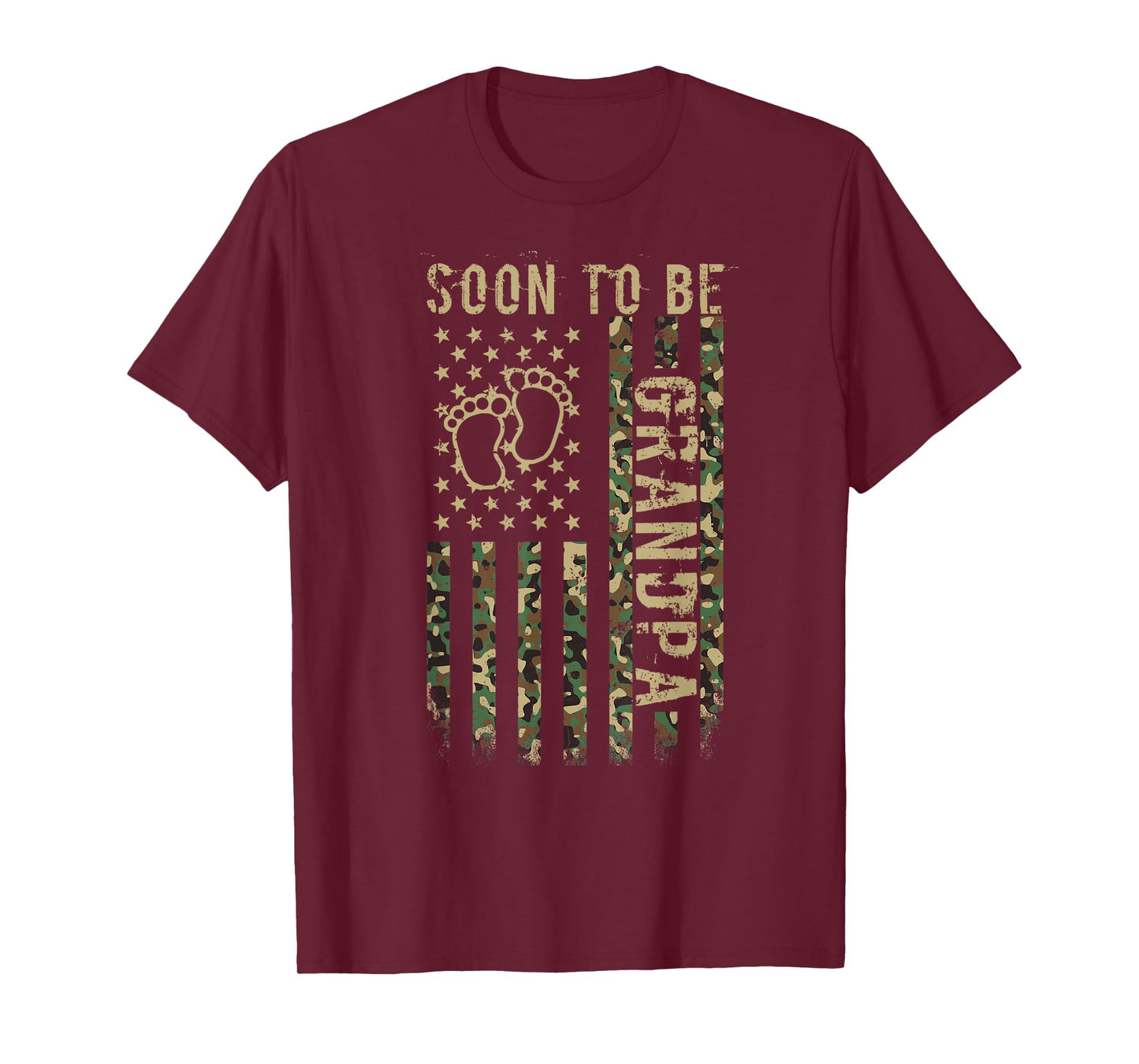 Soon To Be Grandpa American Flag Camouflage Grandpa US Flag T-Shirt