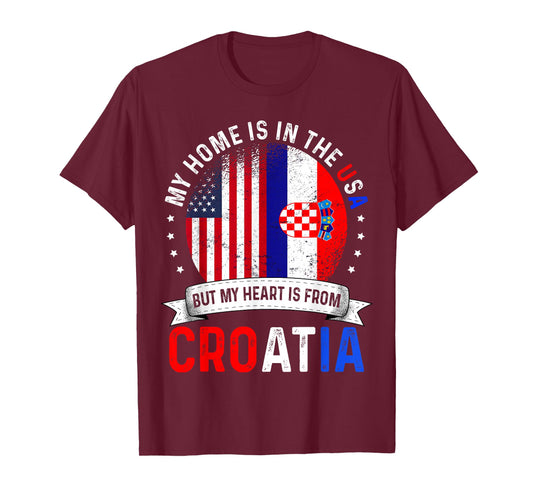 Croatian American Patriot Heart is from Croatia Flag T-Shirt