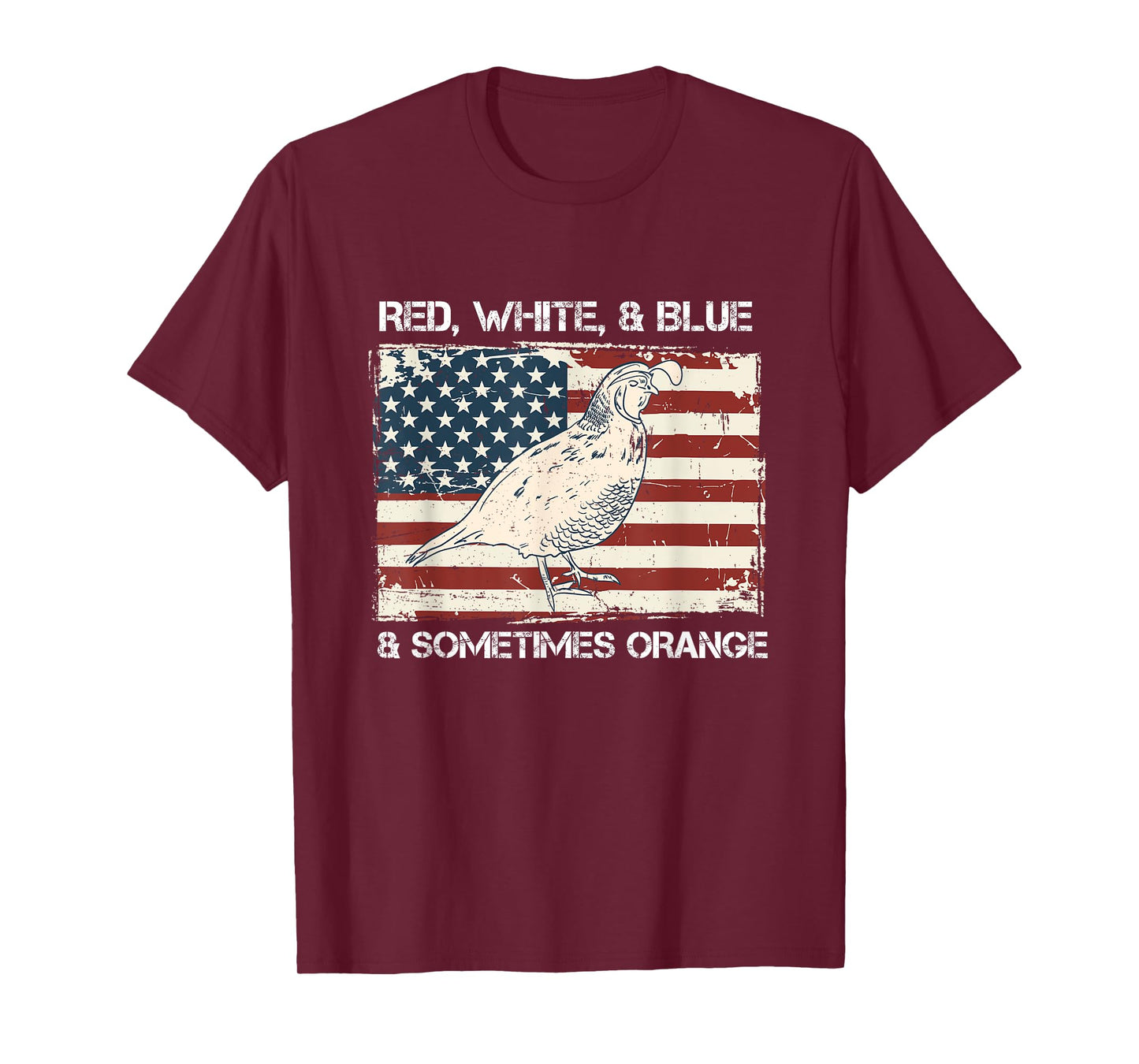 American Flag Quail Hunting Patriotic T Shirt Gift T-Shirt for Women Kids Men