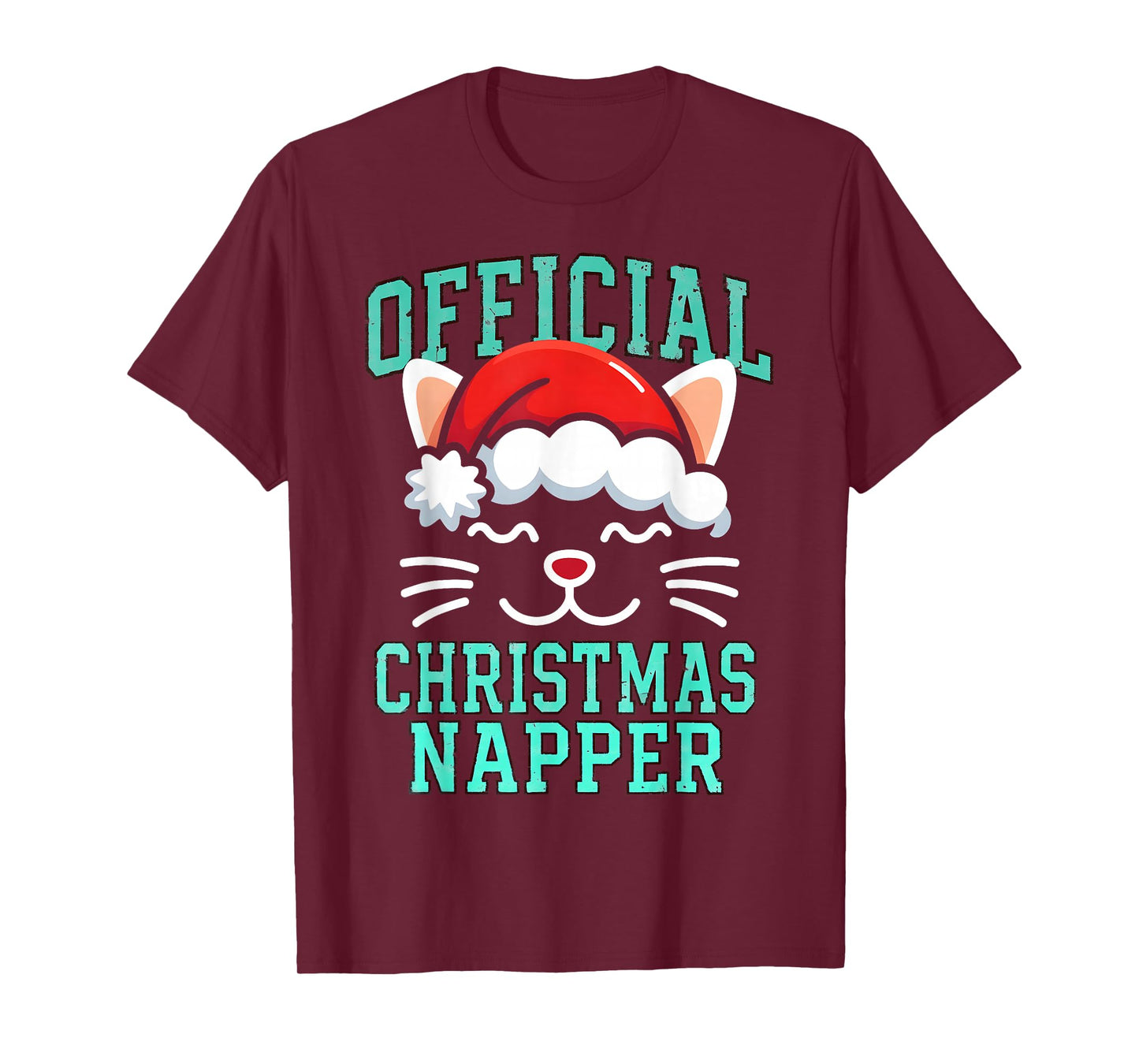 Official Christmas Napper Funny Lazy Cat Lover Holiday Men T-Shirt