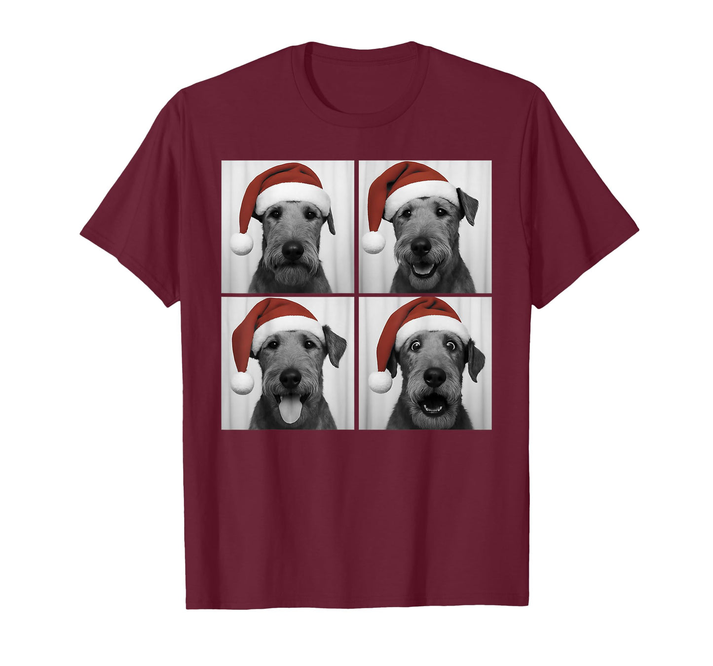 Funny Christmas Airedale Terrier Santa Dog Lover Photo Booth T-Shirt