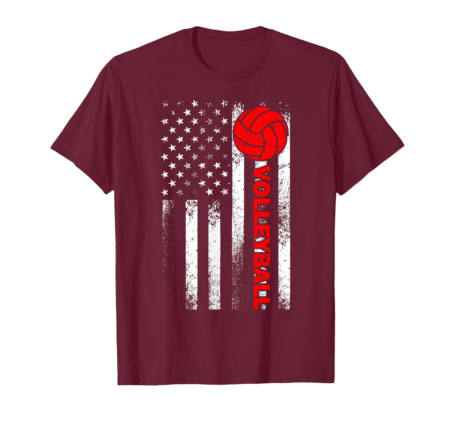 Funny Volleyball Design for Men Women USA Patriotic Athlete T-Shirt