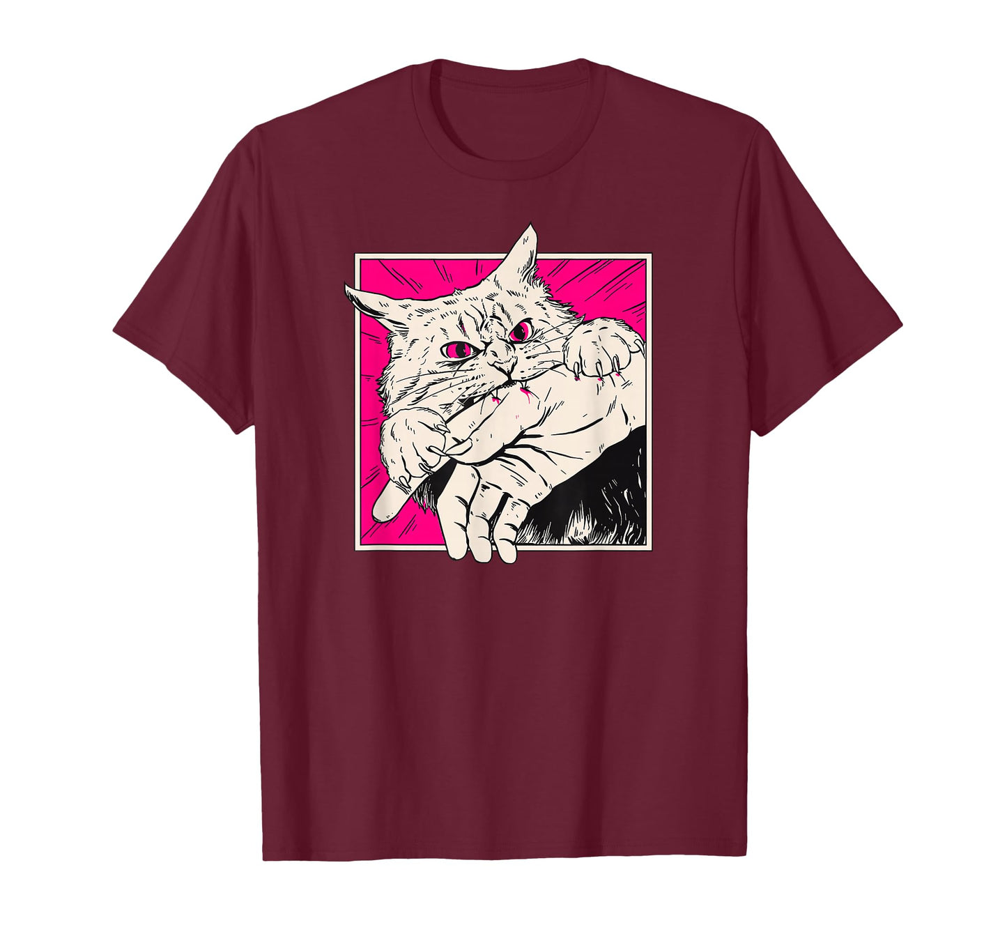 Funny Cat Bite Vintage Art for Cat Mom & Cat Dad T-Shirt
