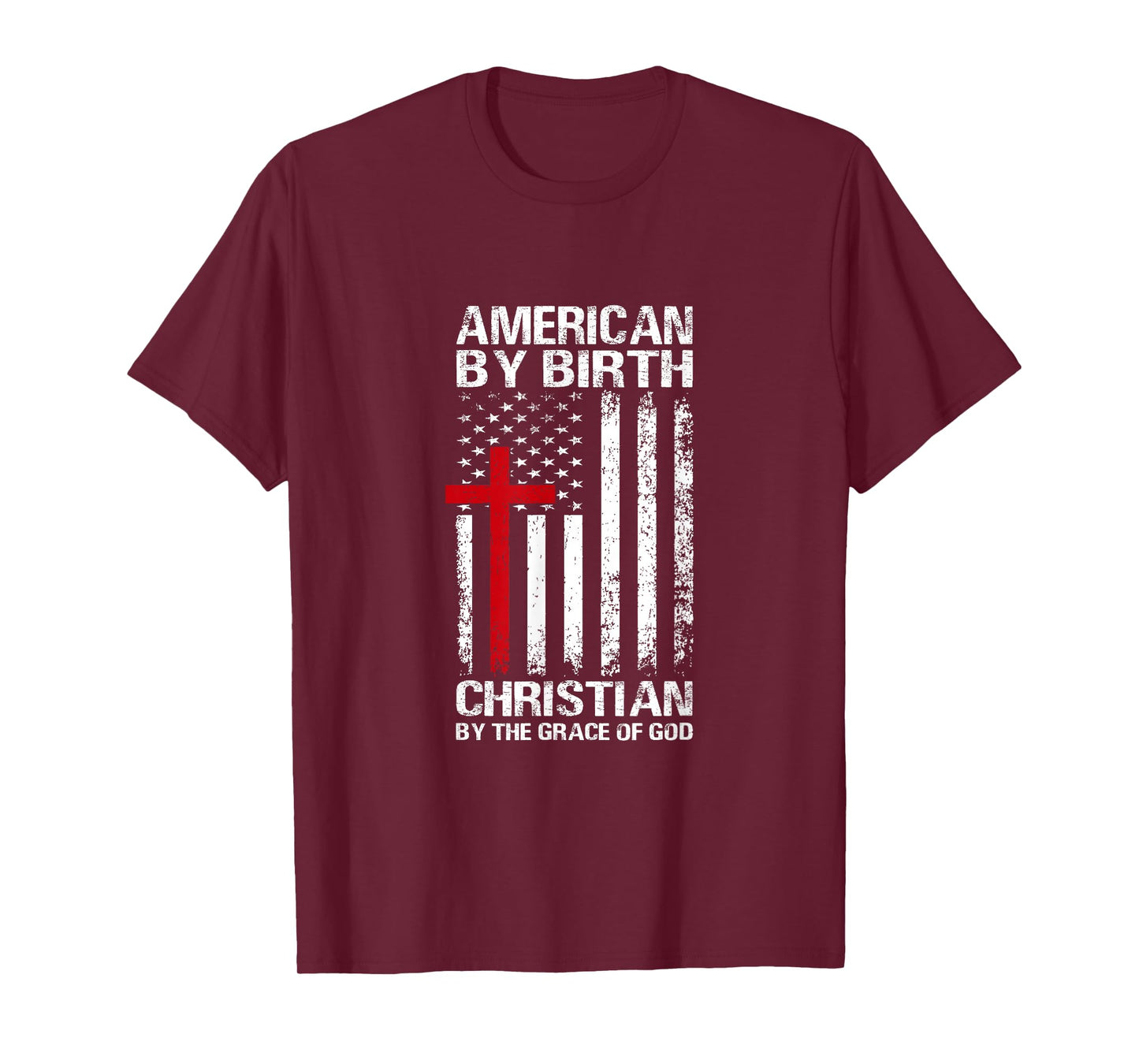 American Flag Cross Patriotic Religious Christian USA Faith T-Shirt