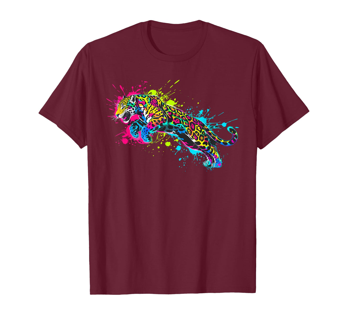 Wild Animal Jaguar with Neon Colors Jungle T-Shirt