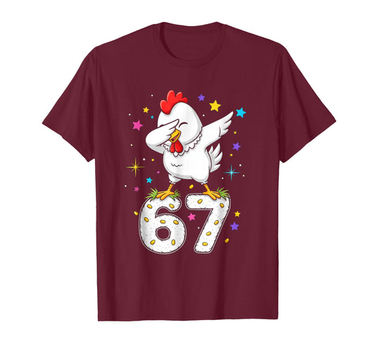 Dabbing Chicken 67 Funny Six Seven Gen Z Slang Meme Cute T-Shirt