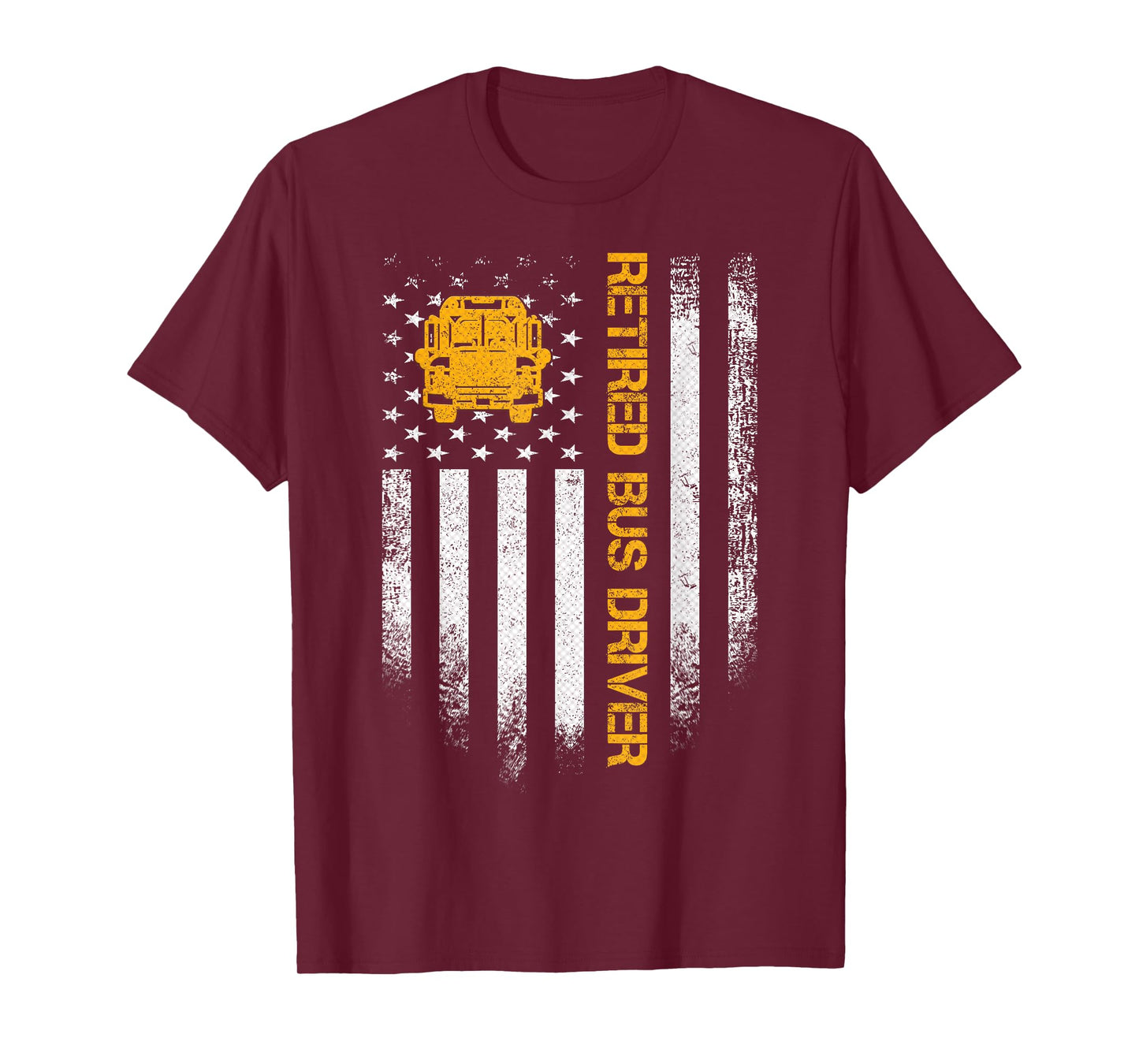 Vintage American Flag Retired School Bus Driver Retirement T-Shirt