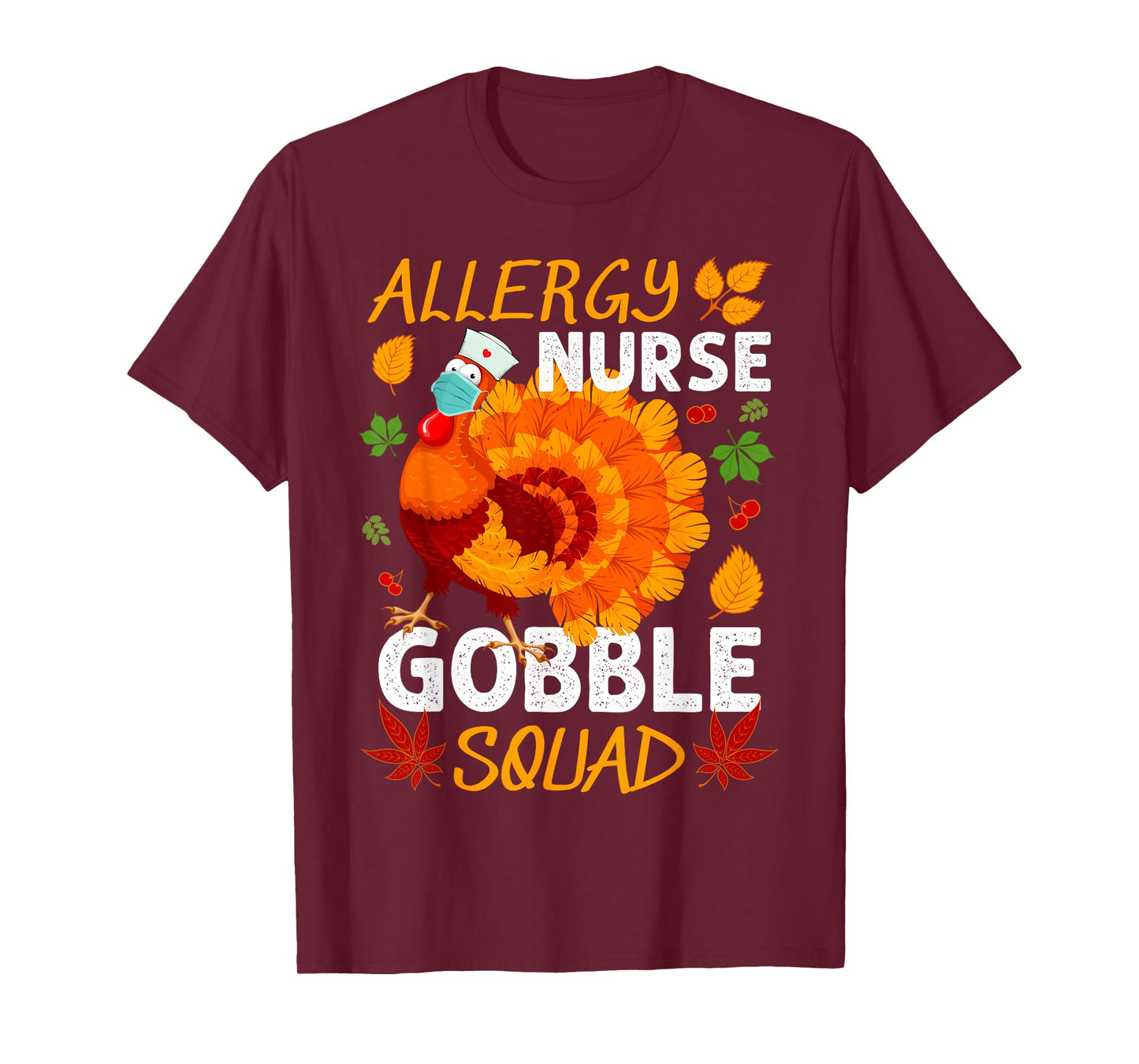 Allergy Nurse Gobble Squad Turkey Thanksgiving Fall T-Shirt