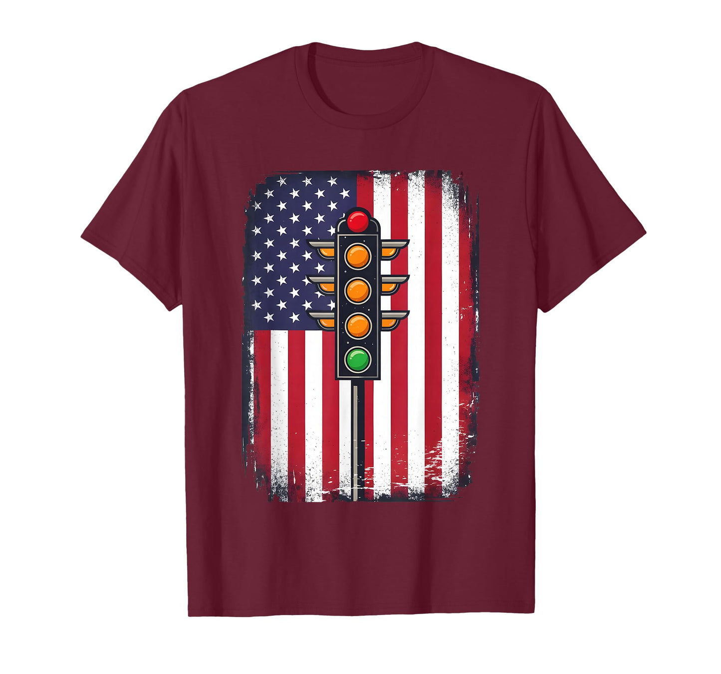 Drag Racing Retro Vintage American Flag Funny Drag Race Men T-Shirt