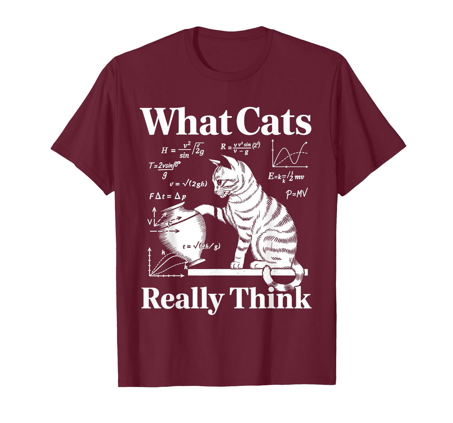 Funny Cat Physics & Math Humor What Cats Really Think T-Shirt