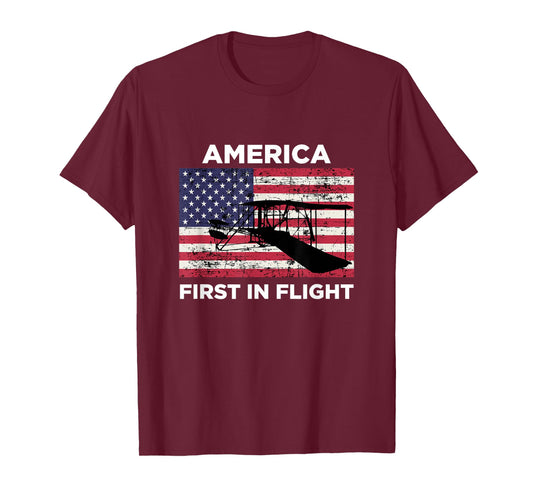 America First in Flight Wright brothers patriotic t-shirt T-Shirt