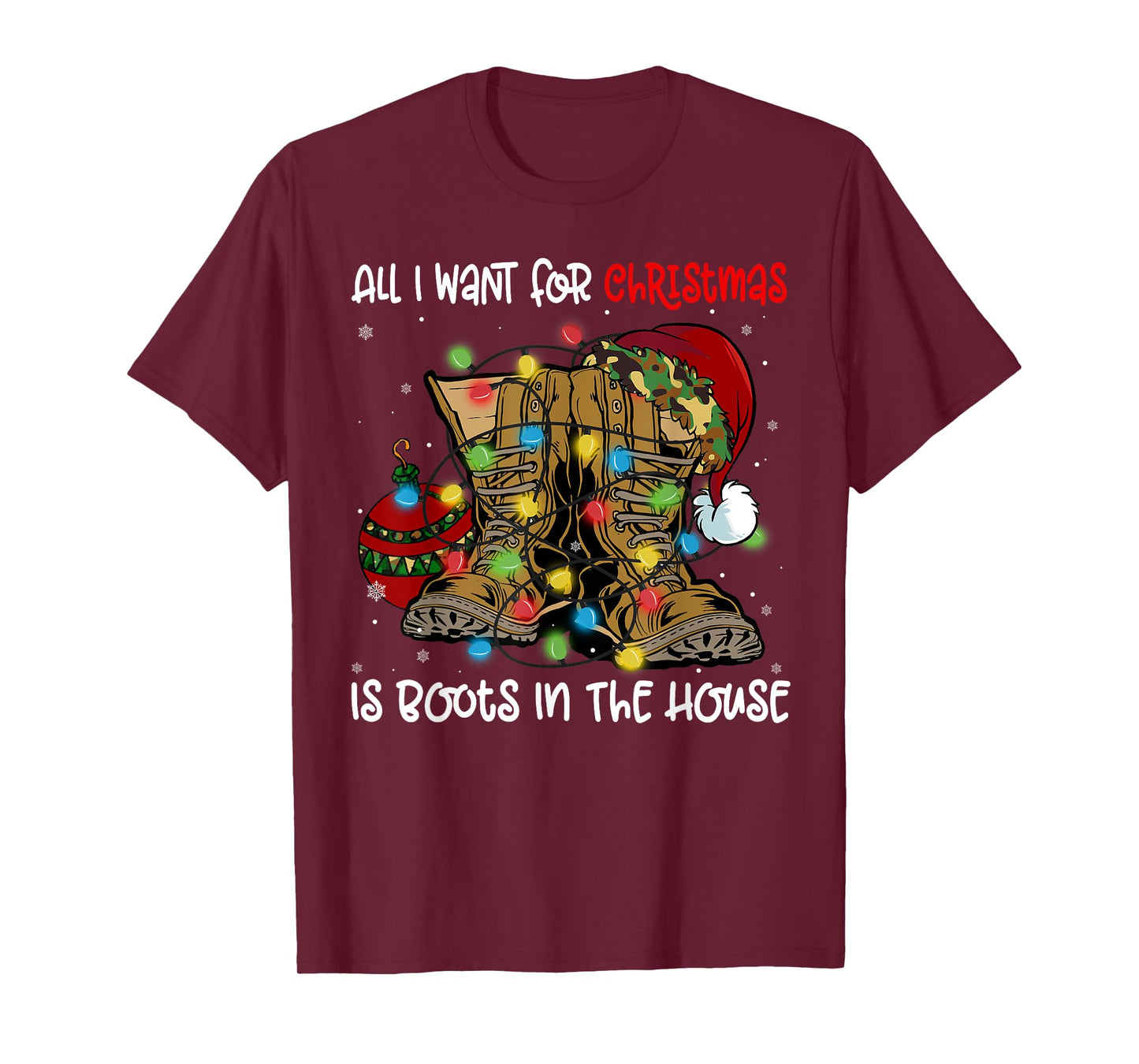 All I Want For Christmas Is Boots In The House Santa Hat T-Shirt