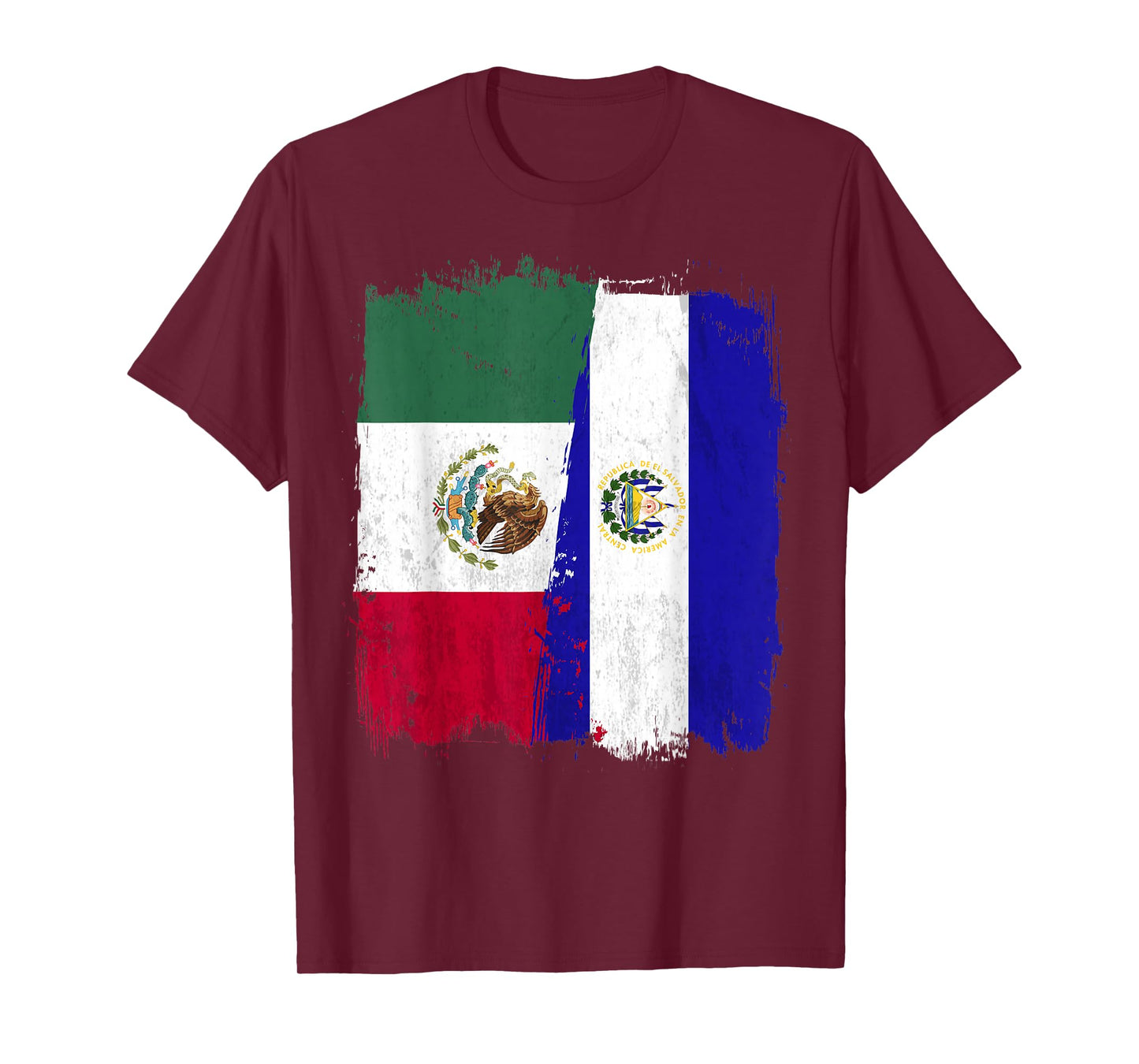 Mexican El Salvador Flag Half Mexican El Salvadoria Flag T-Shirt