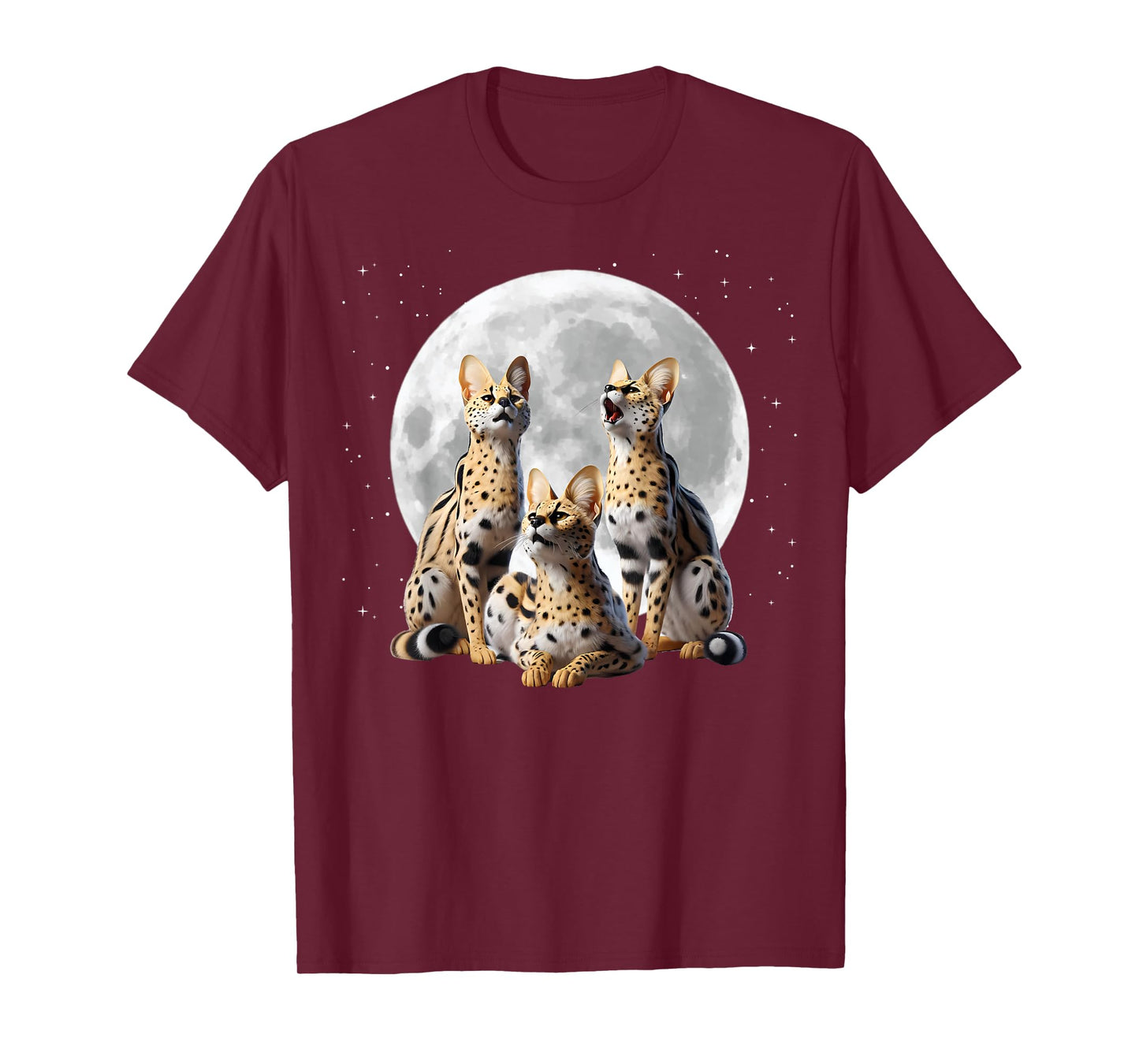 Serval Cats Howling At The Moon, Funny Serval T-Shirt