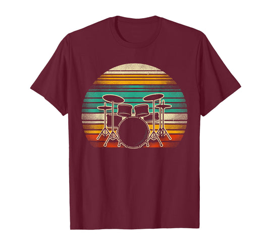 Drums Vintage Drummer Band Retro Drumset T-Shirt