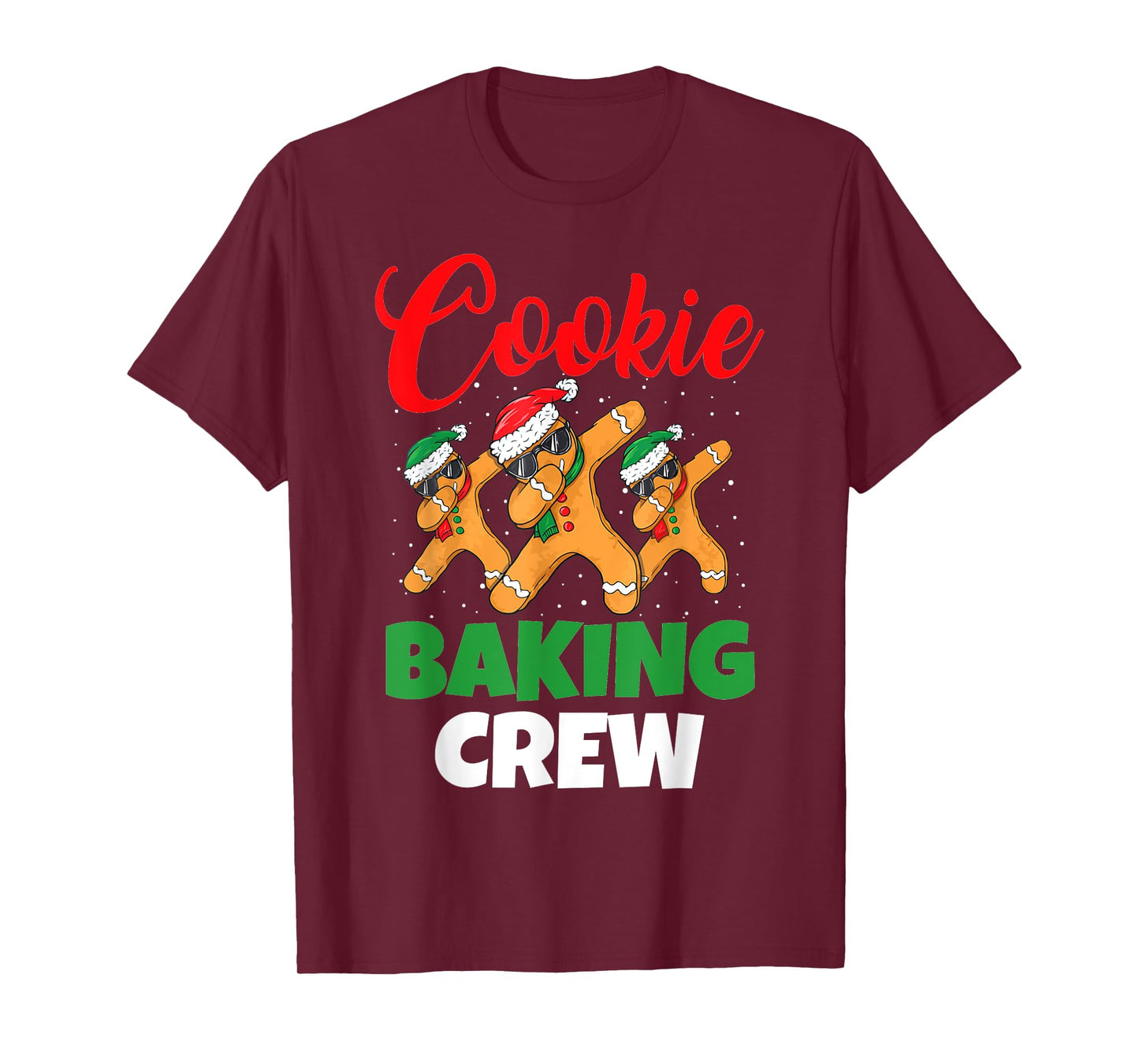 Cookie Baking Crew Dabbing Gingerbread Men Christmas Hats T-Shirt