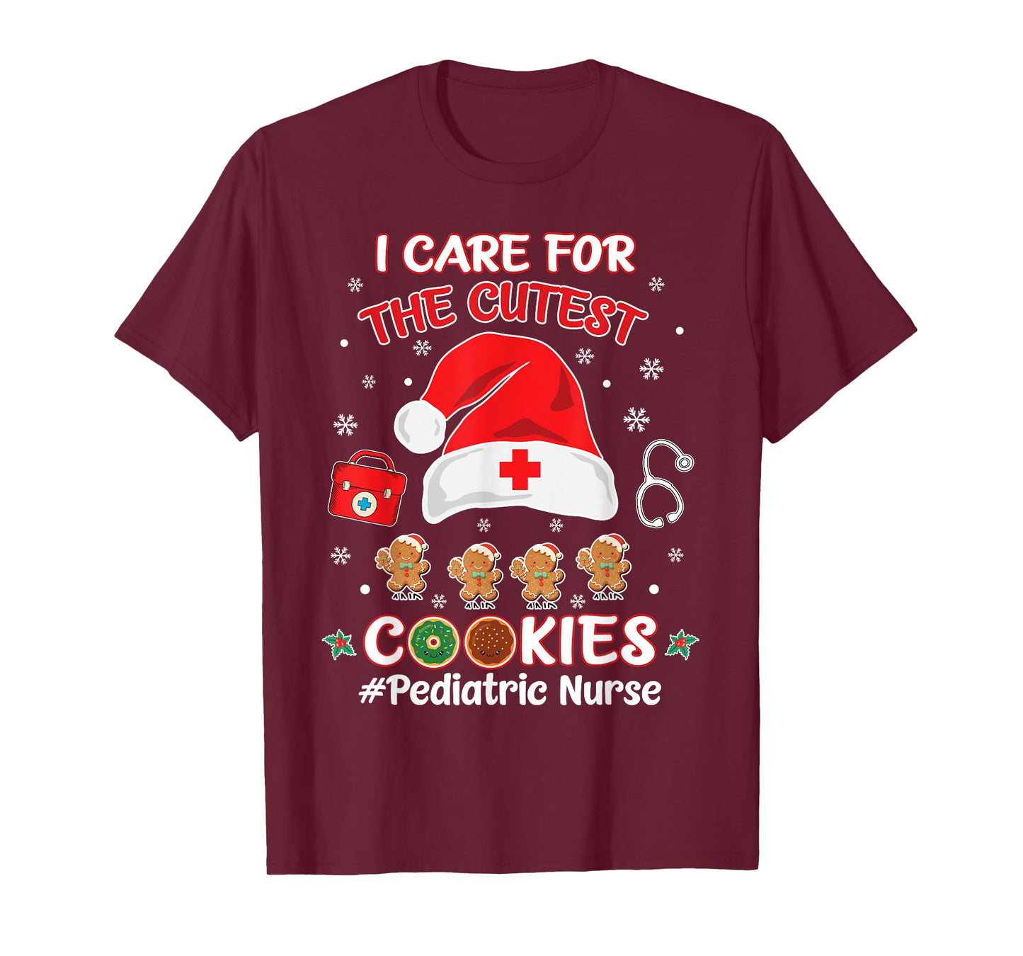 Christmas Pediatric Nurse I Care For The Cutest Cookies T-Shirt