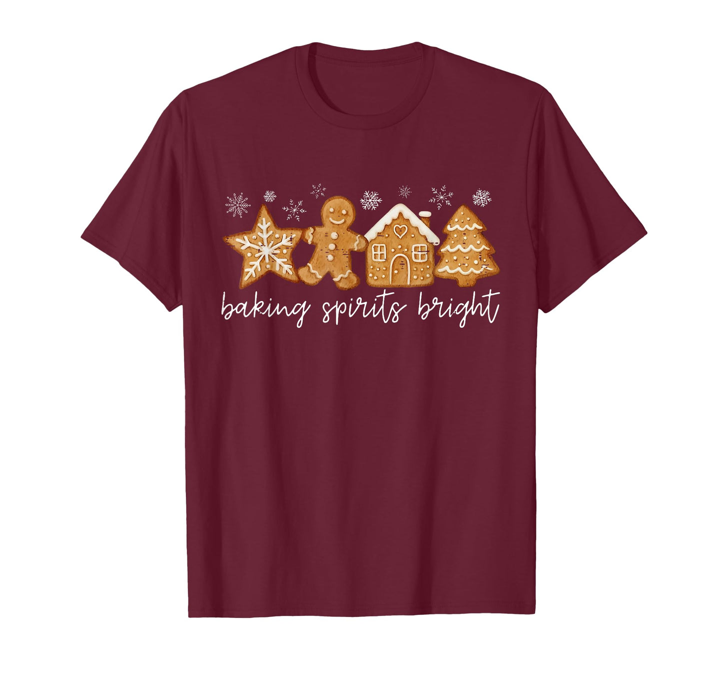 Baking Spirits Bright Gingerbread Cookie Christmas Holiday T-Shirt