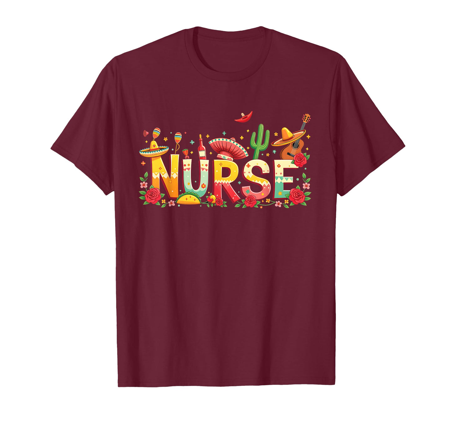 Cinco De Mayo Fiesta Mexican Party Nurse Women Scrub Top T-Shirt
