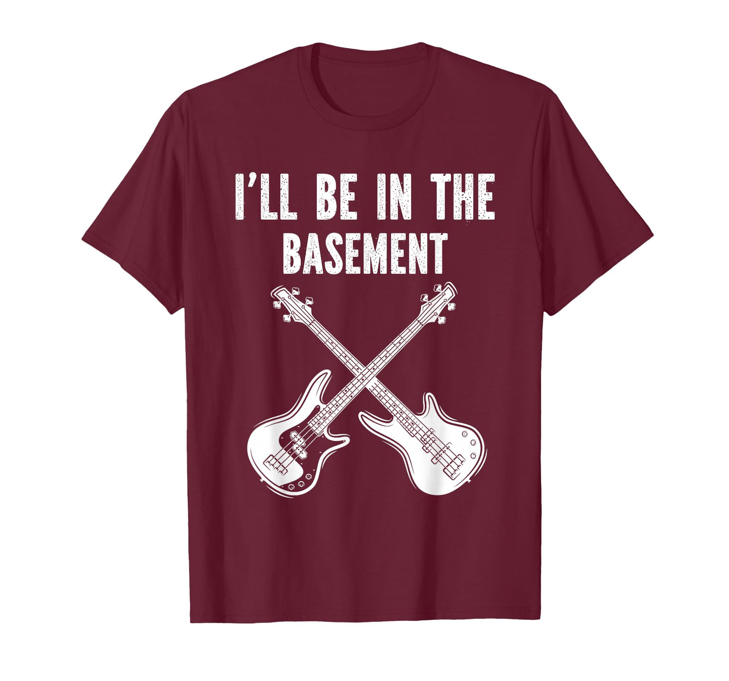 I'll Be In The Basement Vintage Guitar Band Guitarist Tee T-Shirt