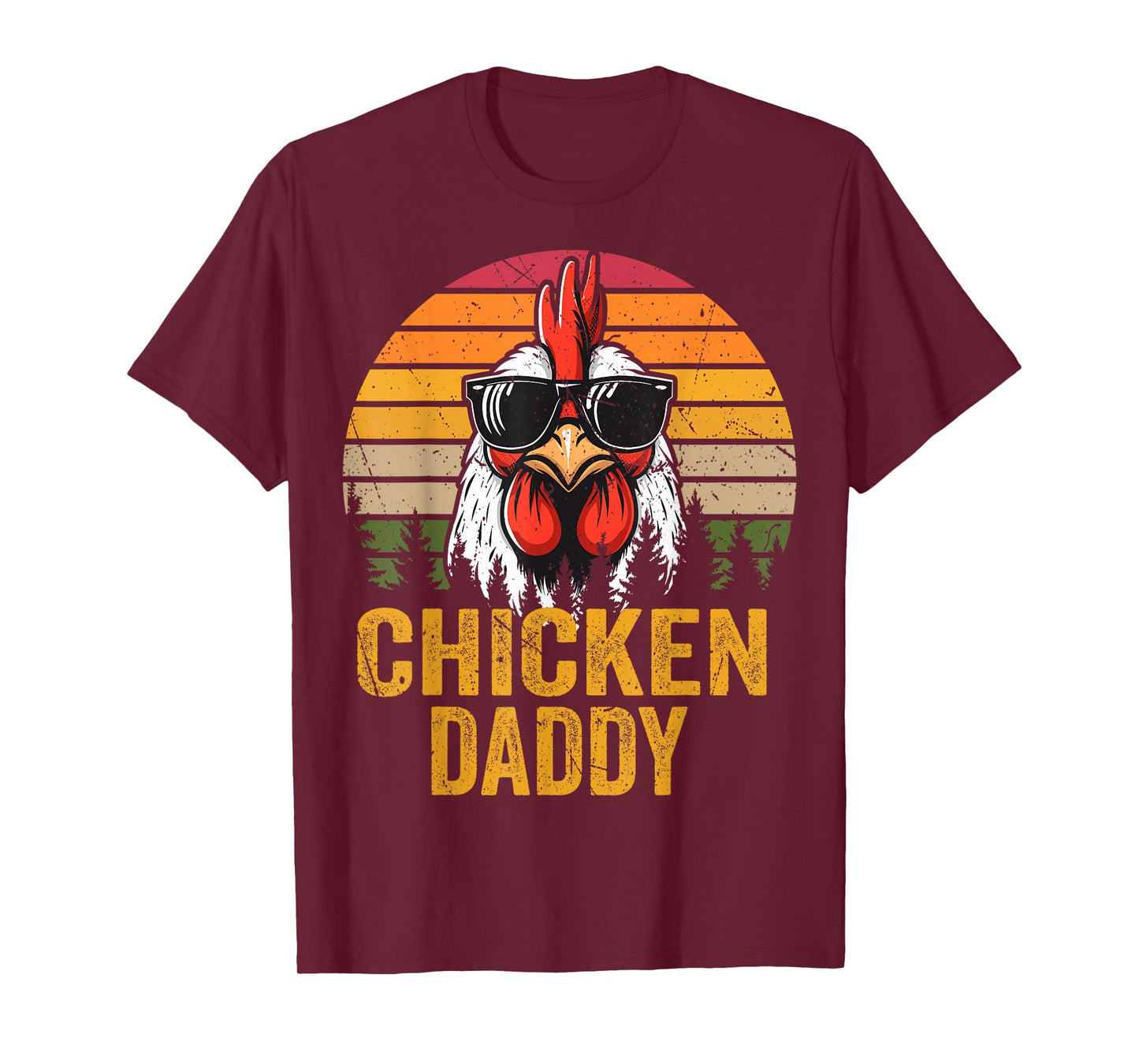 Chicken Daddy Vintage Rooster For Dad Farmer Fathers Day Men T-Shirt